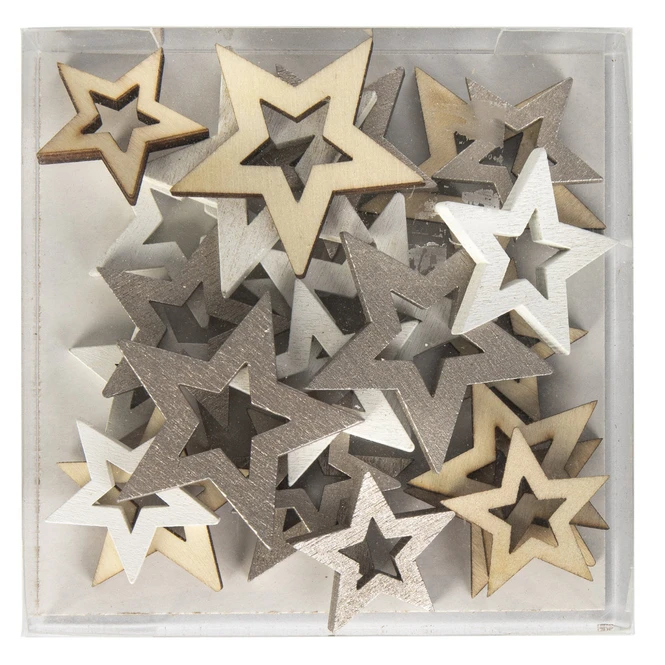Streudeko - Sterne - Aus Holz - 24 Stück 3 Streudeko - Sterne - Aus Holz - 24 Stück – Bild 3