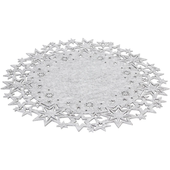 Platzset - Sterne - Aus Filz - Ø = 45 Cm - Grau 2 Platzset - Sterne - Aus Filz - Ø = 45 Cm - Grau – Bild 2