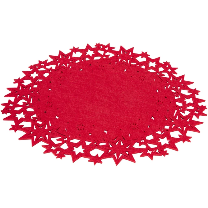 Platzset - Sterne - Aus Filz - Ø = 45 Cm - Rot 2 Platzset - Sterne - Aus Filz - Ø = 45 Cm - Rot – Bild 2