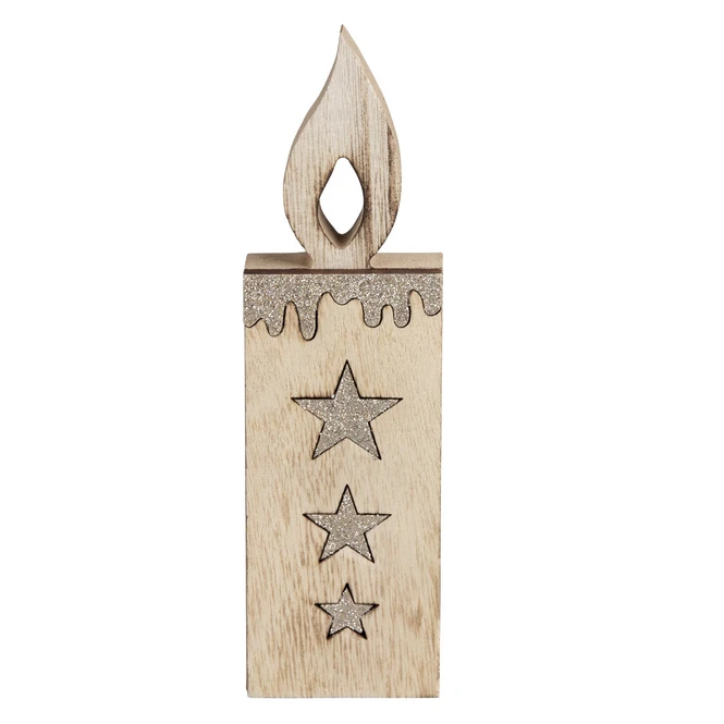 Standdeko - Kerze - Aus Holz - Ca. 6,5 X 2 X 22 Cm 1 Standdeko - Kerze - Aus Holz - Ca. 6,5 X 2 X 22 Cm