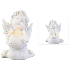 Putte Mit LED-Ball - Aus Polyresin - 10 X 9 X 13 Cm - 1 Stück 5 Putte Mit LED-Ball - Aus Polyresin - 10 X 9 X 13 Cm - 1 Stück -Rofu 200044 0