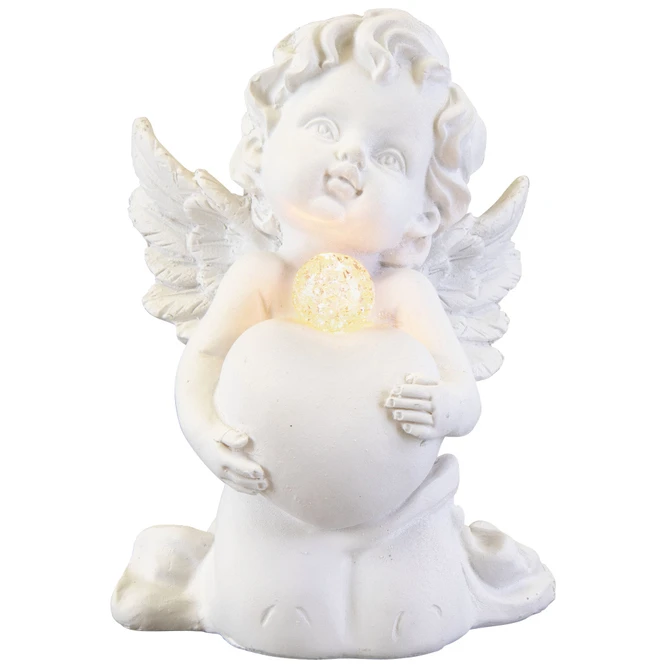 Putte Mit LED-Ball - Aus Polyresin - 10 X 9 X 13 Cm - 1 Stück 2 Putte Mit LED-Ball - Aus Polyresin - 10 X 9 X 13 Cm - 1 Stück – Bild 2