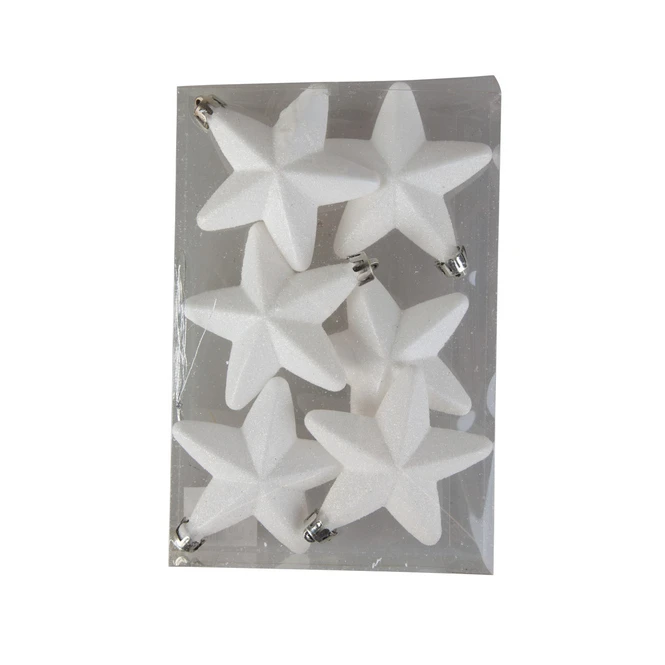 Dekohänger Sterne - Weiß - Ca. 7,5 Cm - 6 Stück 1 Dekohänger Sterne - Weiß - Ca. 7,5 Cm - 6 Stück
