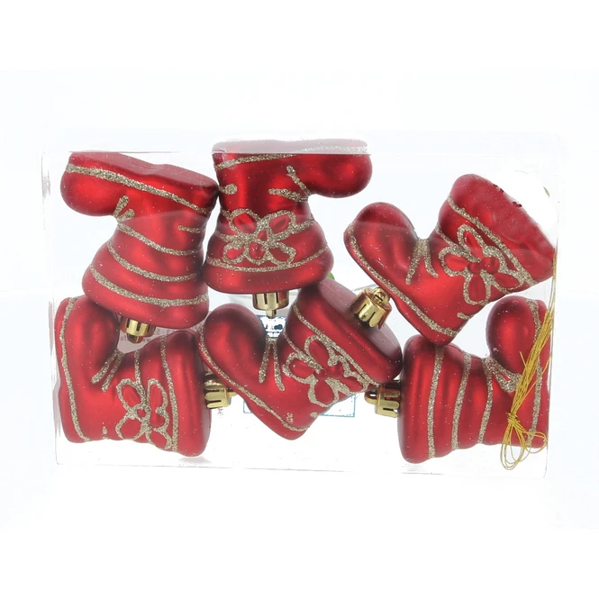 Baumhänger Nikolausstiefel - 7,5 Cm - 6 Stück 1 Baumhänger Nikolausstiefel - 7,5 Cm - 6 Stück