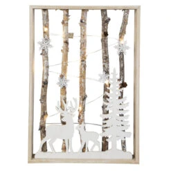 LED-Standdeko - Rentiere - Aus Holz - Ca. 28 X 4 X 40 Cm