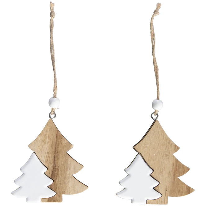 Dekohänger - Tannenbaum - Aus Holz - Ca. 7 X 1 X 7,5 Cm - 2 Stück 1 Dekohänger - Tannenbaum - Aus Holz - Ca. 7 X 1 X 7,5 Cm - 2 Stück