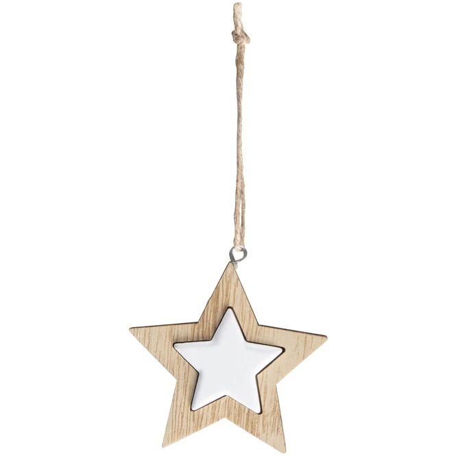 Dekohänger - Stern - Aus Holz - Ca. 7 X 1 X 7 Cm - 2 Stück 3 Dekohänger - Stern - Aus Holz - Ca. 7 X 1 X 7 Cm - 2 Stück – Bild 3