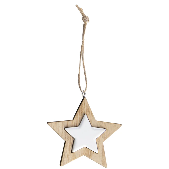 Dekohänger - Stern - Aus Holz - Ca. 7 X 1 X 7 Cm - 2 Stück 4 Dekohänger - Stern - Aus Holz - Ca. 7 X 1 X 7 Cm - 2 Stück – Bild 4