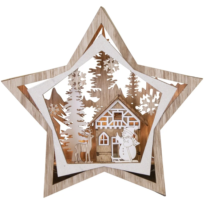 LED-Stern - Aus Holz - Ø = Ca. 30,5 Cm 1 LED-Stern - Aus Holz - Ø = Ca. 30,5 Cm