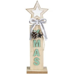 Standdeko - Stern - Aus Holz - 15 X 9 X 48 Cm