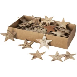 Streudeko - Sterne - Aus Holz - Ø = 5 Cm - 80 Stück