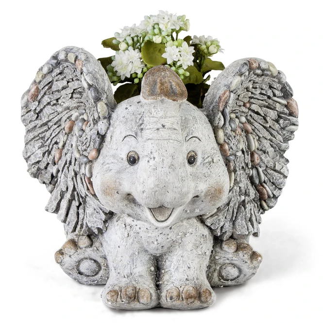 Pflanzgefäß - Elefant - Aus Magnesia - Ca. 28 X 31 X 26 Cm 2 Pflanzgefäß - Elefant - Aus Magnesia - Ca. 28 X 31 X 26 Cm – Bild 2