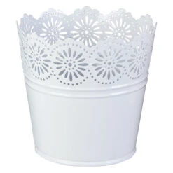 Pflanztopf - Spitze - Weiß - Verschiedene Größen