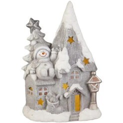 LED-Haus - Aus Magnesia - Ca. 38 X 17,5 X 41 Cm