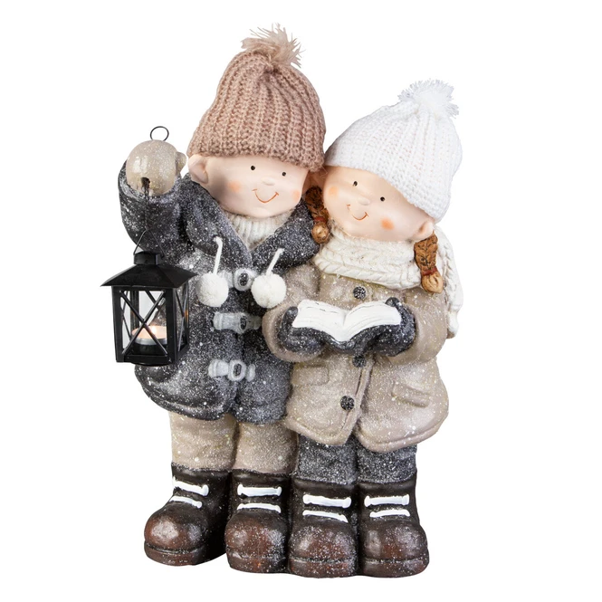 Winterkinder - Aus Magnesia - Ca. 33 X 22 X 47 Cm 1 Winterkinder - Aus Magnesia - Ca. 33 X 22 X 47 Cm