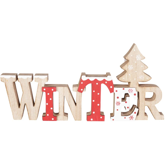 Deko-Schriftzug - Winter - Aus Holz - Ca. 30 X 2 X 13 Cm 1 Deko-Schriftzug - Winter - Aus Holz - Ca. 30 X 2 X 13 Cm