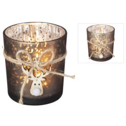Teelichtglas - Rentier - Ca. 7,5 X 8 Cm - 1 Stück 6 Teelichtglas - Rentier - Ca. 7,5 X 8 Cm - 1 Stück -Rofu 218976 0