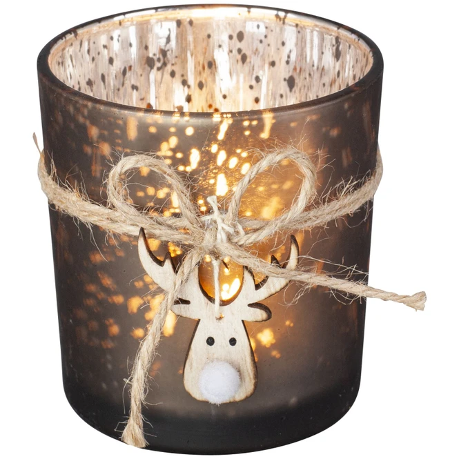 Teelichtglas - Rentier - Ca. 7,5 X 8 Cm - 1 Stück 2 Teelichtglas - Rentier - Ca. 7,5 X 8 Cm - 1 Stück – Bild 2