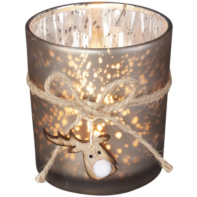 Teelichtglas - Rentier - Ca. 7,5 X 8 Cm - 1 Stück 4 Teelichtglas - Rentier - Ca. 7,5 X 8 Cm - 1 Stück – Bild 4