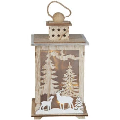 LED-Laterne - Aus Holz - Ca. 16,5 X 16,5 X 30 Cm -Rofu 219051 0