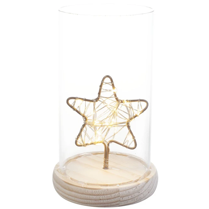 LED-Zylinder - Stern - Aus Glas - Ca. 11,5 X 16,5 Cm 2 LED-Zylinder - Stern - Aus Glas - Ca. 11,5 X 16,5 Cm – Bild 2