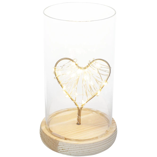 LED-Zylinder - Herz - Aus Glas - Ca. 11,5 X 17 Cm 1 LED-Zylinder - Herz - Aus Glas - Ca. 11,5 X 17 Cm