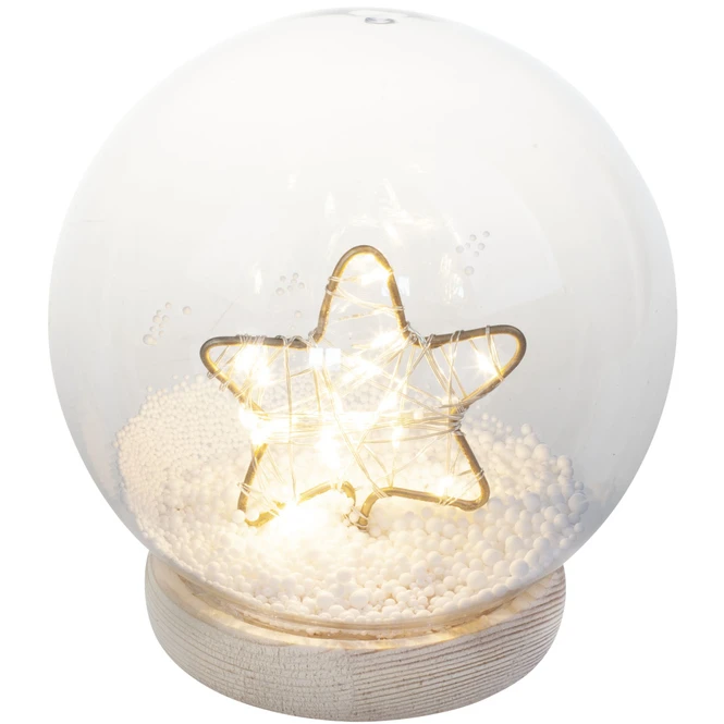 LED-Kugel - Stern - Aus Glas - Ø = Ca. 15 Cm 1 LED-Kugel - Stern - Aus Glas - Ø = Ca. 15 Cm