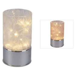 15er LED-Zylinder - Aus Glas - Ca. 8 X 15 Cm - Verschiedene Farben -Rofu 219135 219136 0