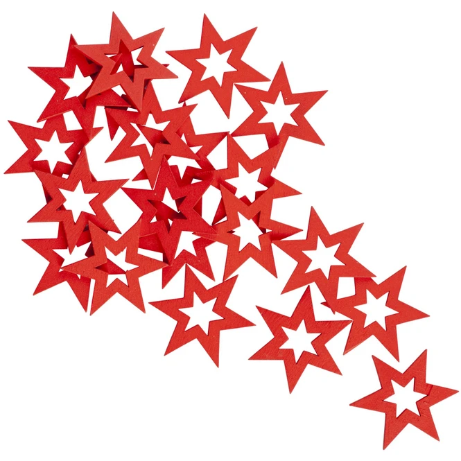 Streudeko - Sterne - Aus Holz - Ø = Ca. 6 Cm - 20 Stück 1 Streudeko - Sterne - Aus Holz - Ø = Ca. 6 Cm - 20 Stück