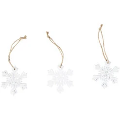 Dekohänger - Schneeflocken - Aus Holz - Ø = Ca. 6 Cm - 15 Stück