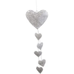 LED-DekohÀnger - Herzen - Aus Rattan - 70 X 7 Cm