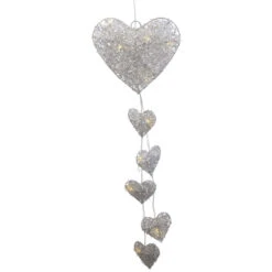 LED-Dekohänger - Herzen - Aus Rattan - 70 X 7 Cm 7 LED-Dekohänger - Herzen - Aus Rattan - 70 X 7 Cm -Rofu 219557 4