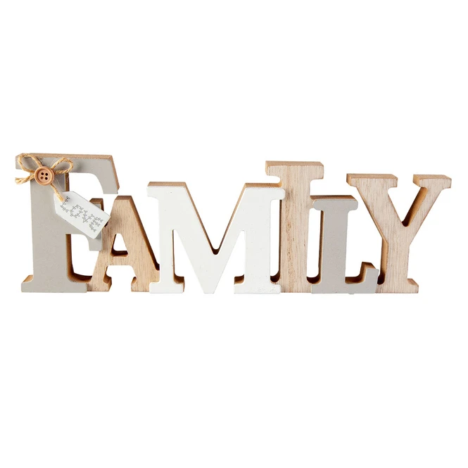 Deko-Schriftzug - Family - Aus Holz - Ca. 25,5 X 3 X 9 Cm 1 Deko-Schriftzug - Family - Aus Holz - Ca. 25,5 X 3 X 9 Cm