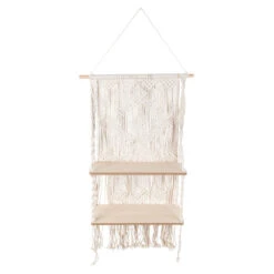 Dekohänger - Makramee-Regal - Ca. 50 X 1,5 X 120 Cm