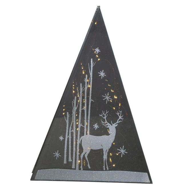 LED-Pyramide - Hirsch - Aus Glas - Verschiedene Größen 1 LED-Pyramide - Hirsch - Aus Glas - Verschiedene Größen