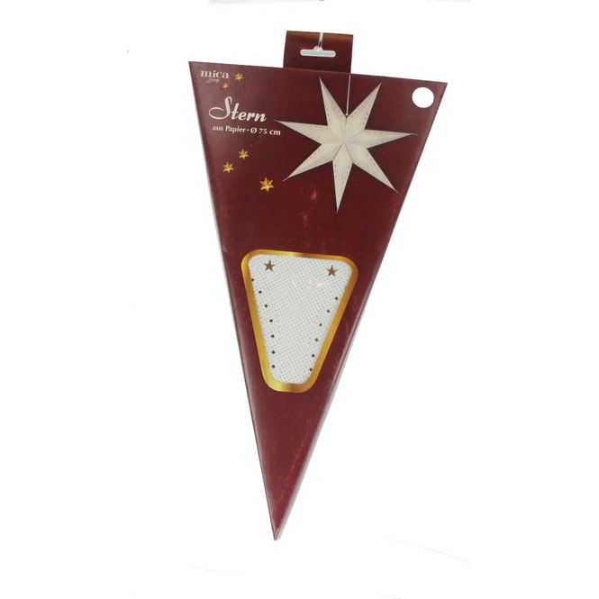 Stern - Weiß Mit Silberglitzer - Aus Papier - 75 Cm 2 Stern - Weiß Mit Silberglitzer - Aus Papier - 75 Cm – Bild 2