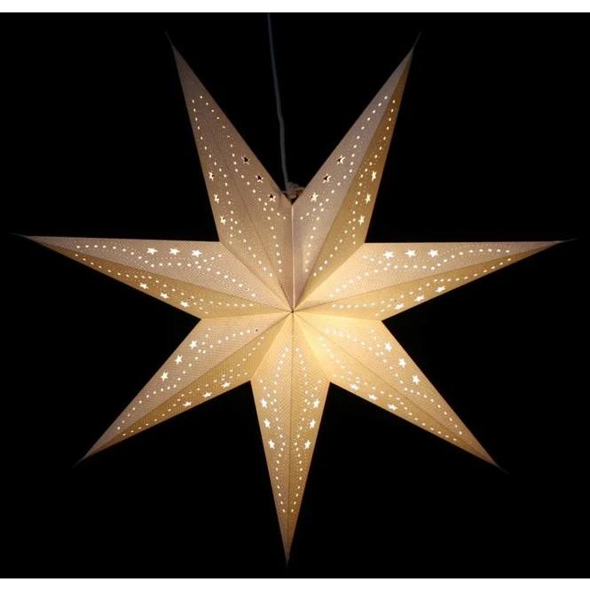 Stern - Weiß Mit Silberglitzer - Aus Papier - 75 Cm 1 Stern - Weiß Mit Silberglitzer - Aus Papier - 75 Cm