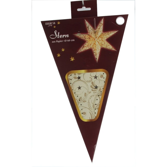 Stern Creme Mit Goldglitzer - Aus Papier - 60 Cm 1 Stern Creme Mit Goldglitzer - Aus Papier - 60 Cm