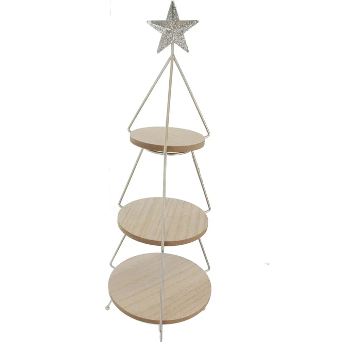 Etagere Baum - Holz - 21x21x64 Cm 1 Etagere Baum - Holz - 21x21x64 Cm