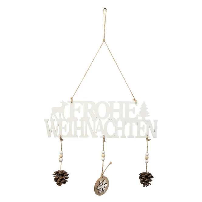 Dekohänger - Frohe Weihnachten - Aus Holz - Ca. 45 X 29 Cm 1 Dekohänger - Frohe Weihnachten - Aus Holz - Ca. 45 X 29 Cm
