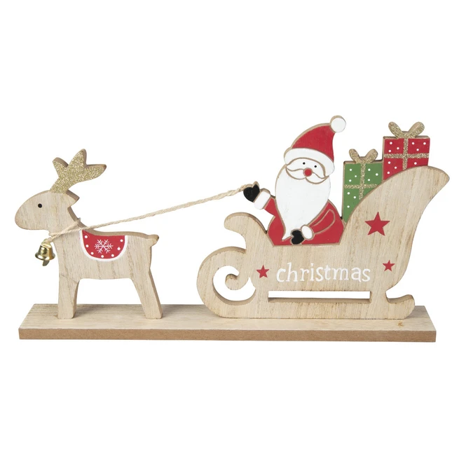 Deko-Schlitten - Aus Holz - Ca. 30 X 4 X 15,5 Cm 1 Deko-Schlitten - Aus Holz - Ca. 30 X 4 X 15,5 Cm