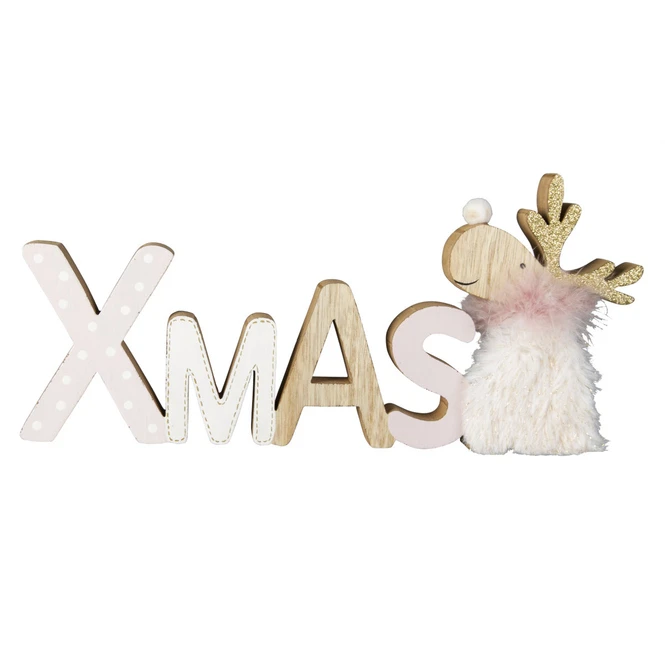 Deko-Schriftzug - XMAS - Aus Holz - Ca. 31,5 X 2 X 14 Cm 1 Deko-Schriftzug - XMAS - Aus Holz - Ca. 31,5 X 2 X 14 Cm