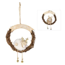 Dekohänger - Kranz - Aus Holz - Ca. 14 X 2,5 X 14 Cm - 1 Stück