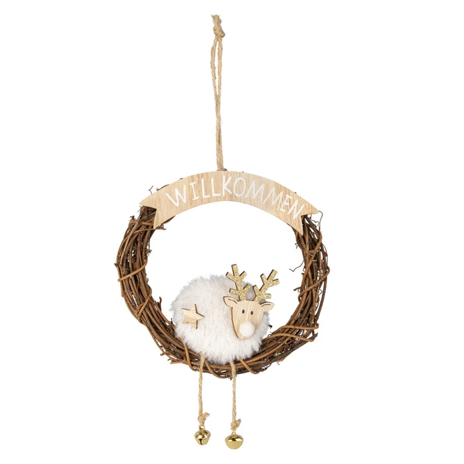 Dekohänger - Kranz - Aus Holz - Ca. 14 X 2,5 X 14 Cm - 1 Stück 2 Dekohänger - Kranz - Aus Holz - Ca. 14 X 2,5 X 14 Cm - 1 Stück – Bild 2