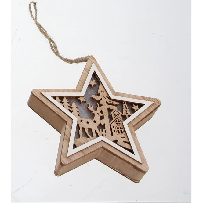 Stern Braun Mit LED - Ca. 12 X 3 Cm 1 Stern Braun Mit LED - Ca. 12 X 3 Cm