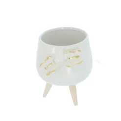 Pflanztopf Mit Füßen - Aus Keramik - Ca. 8,5 X 8 X 10 Cm