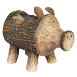 Pflanzgefäß - Schwein - Aus Magnesia - Ca. 36 X 20,5 X 26 Cm