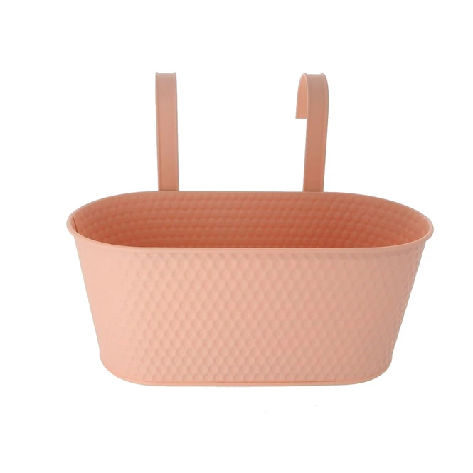 Hängepflanztopf Mit Honigwabenprägung - Aprikot - Aus Metall - Ca. 32 X 16 X 26 Cm 1 Hängepflanztopf Mit Honigwabenprägung - Aprikot - Aus Metall - Ca. 32 X 16 X 26 Cm