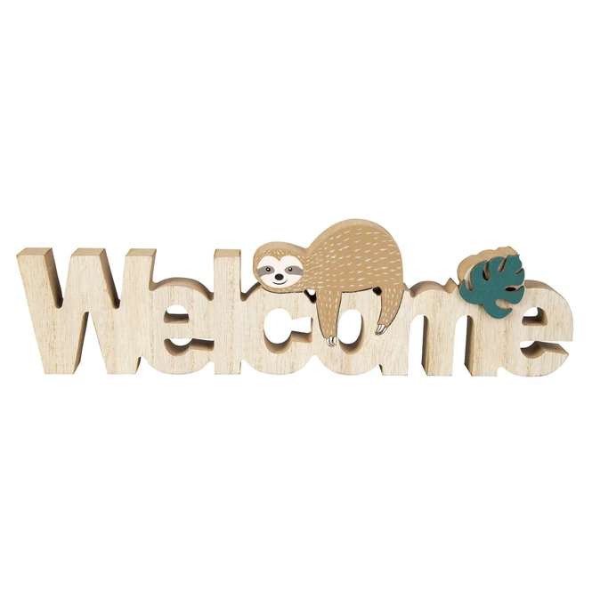 Deko-Schriftzug - Welcome - Aus Holz - Ca. 31 X 2,5 X 9 Cm 1 Deko-Schriftzug - Welcome - Aus Holz - Ca. 31 X 2,5 X 9 Cm