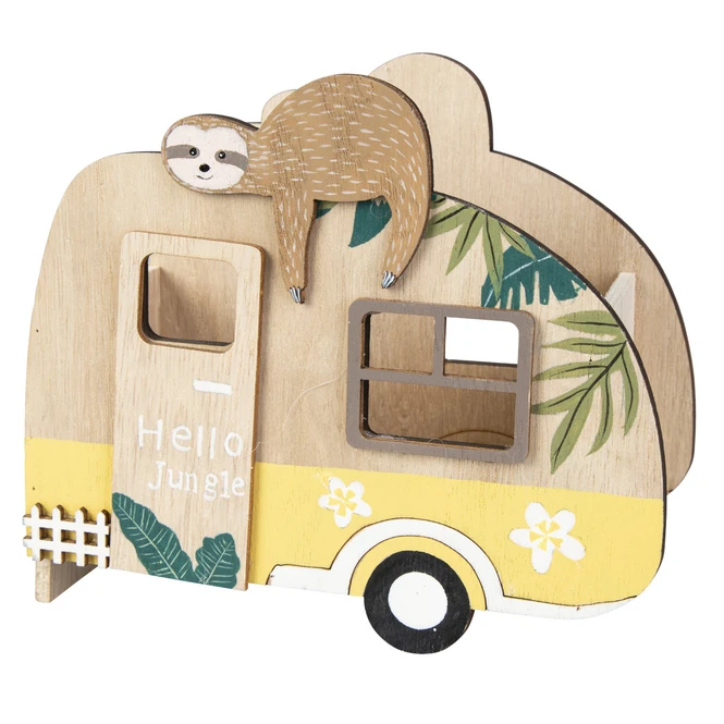 Dekokörbchen - Wohnwagen - Aus Holz - Ca. 16 X 9,5 X 18 Cm 2 Dekokörbchen - Wohnwagen - Aus Holz - Ca. 16 X 9,5 X 18 Cm – Bild 2